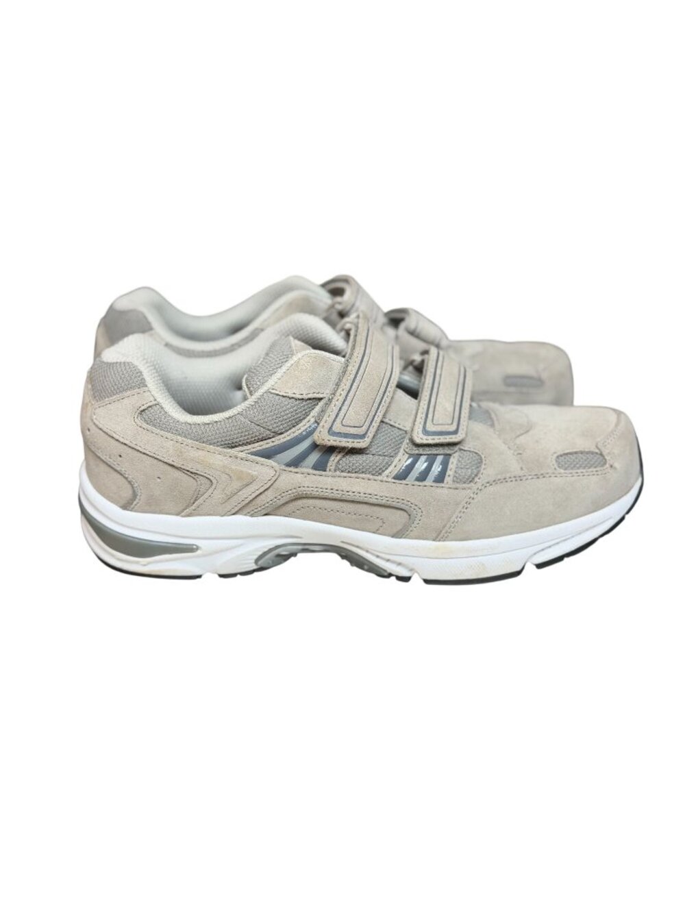 Vionic Albert Men's Orthotic Walking Shoe - Strap Closure Grey Suede - US 10